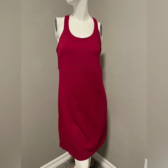 Toad&Co Womens Alluvial SP 15 Burgundy Athletic Raceback Tank Dress Size M